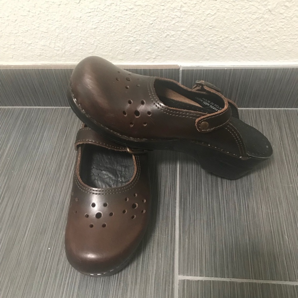 Dansko Brown Leather Mule Shoes